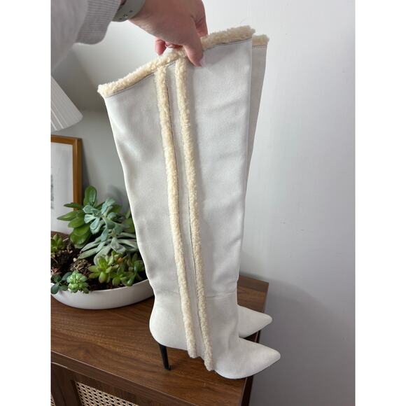 NEW IRO Merak Boot Pull-On Pointed Toe Stiletto Heel Shoes Ecru Cream Size: 7 - Picture 3 of 8